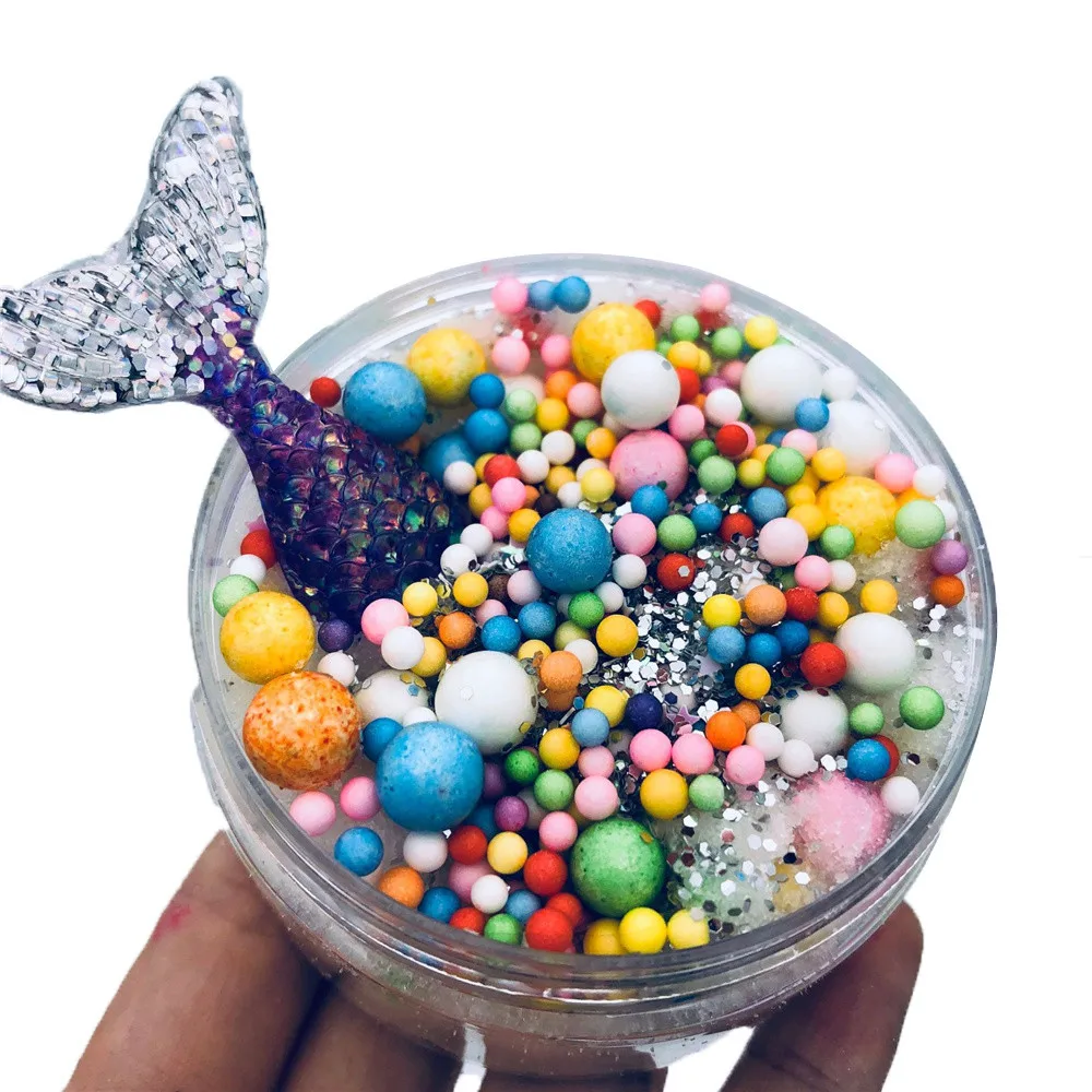 Beautiful Mermaid Mixing Cloud Slime Squishy Putty Scented Stress Crystal Clay Toy Stress Relief Kids Adult Clay Toys #B