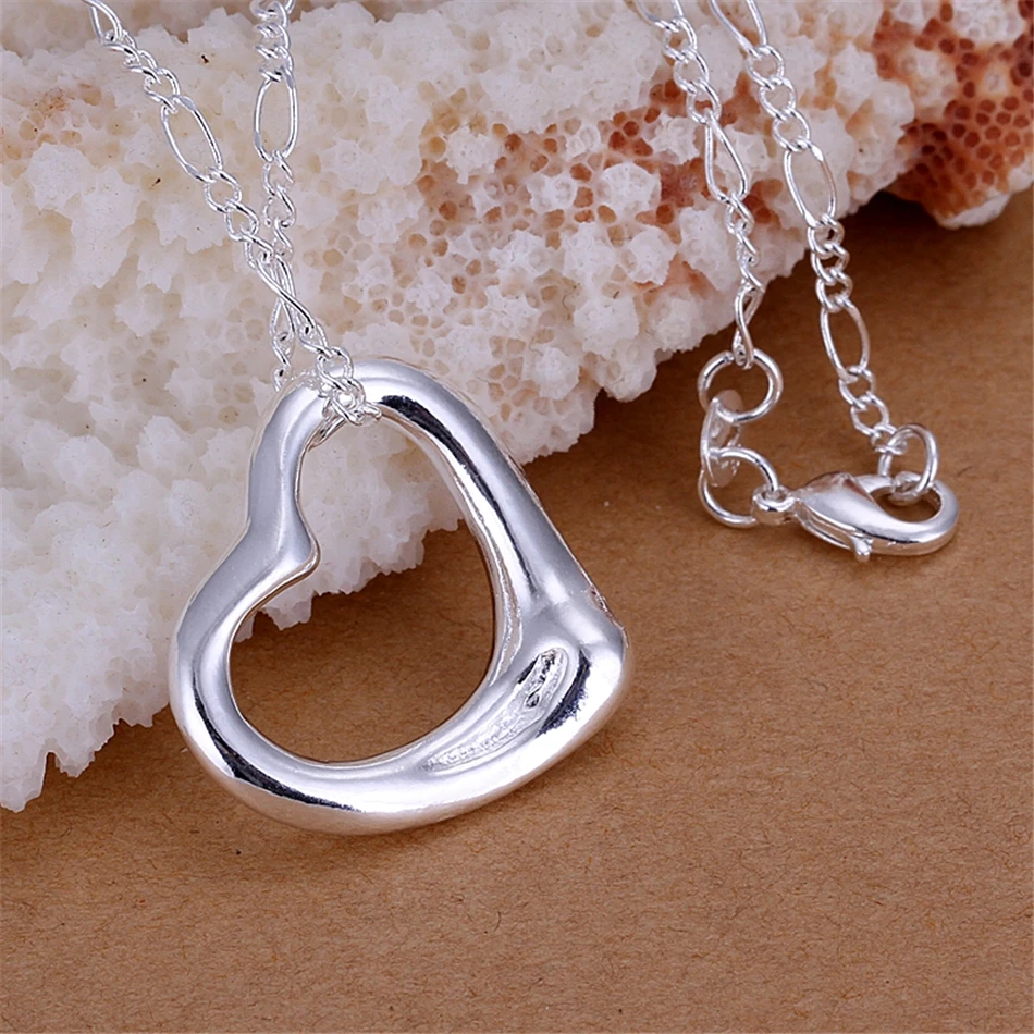 DOTEFFIL 925 Sterling Silver Love Heart Pendant Necklace 18 Inch Chain For Women Wedding Engagement Fashion Charm Jewelry - Image 5