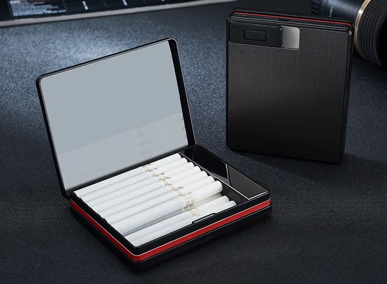 1 шт. USB Алюминиевый Чехол для сигарет с зажигалкой, ветрозащитная зарядка, держатель для сигарет, коробка для 20 шт 83s сигарет yh051