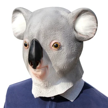 

Animal Cosplay MaskDeluxe Novelty Halloween Costume Party Latex Koala Head Mask for Adults Children Birthday Party Supplies