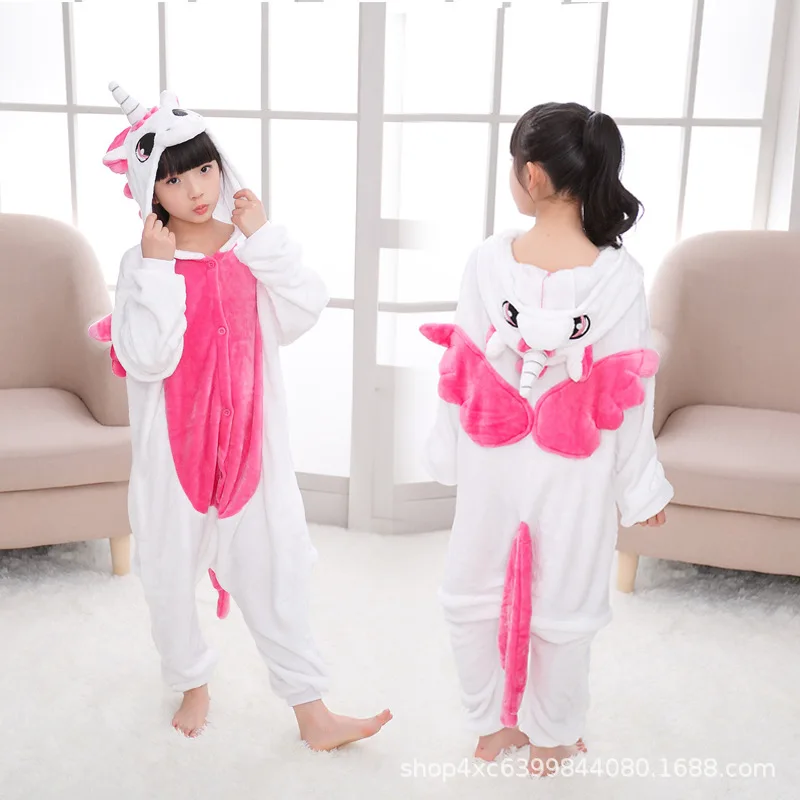 Roupas da Menina do Bebê Crianças Unicornio Pijamas Infantil Unicórnio Quente Arco-íris Pijama Meninos Animais 4-10y 5 Cheap Conjuntos de pijama