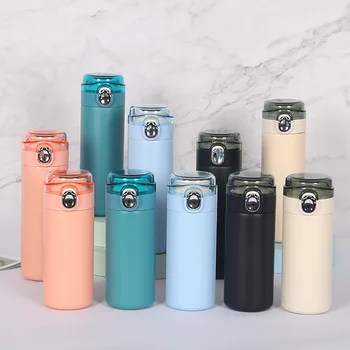 

Hot Selling Fresh Portable Stainless Steel Bounce Insulated Cup Simple Portable Transparency Cover Small Spacious Gift Peas Pot