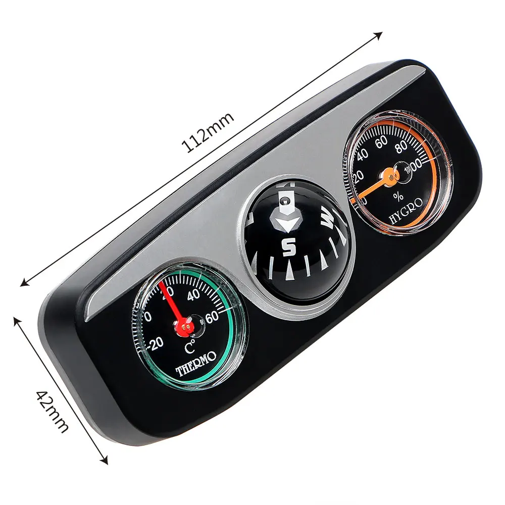 Vehemo 3в1 Черный Автомобильный направляющий шар Автомобильный термометр Авто многофункциональные Украшения наружный автомобильный гигрометр украшение кемпинг