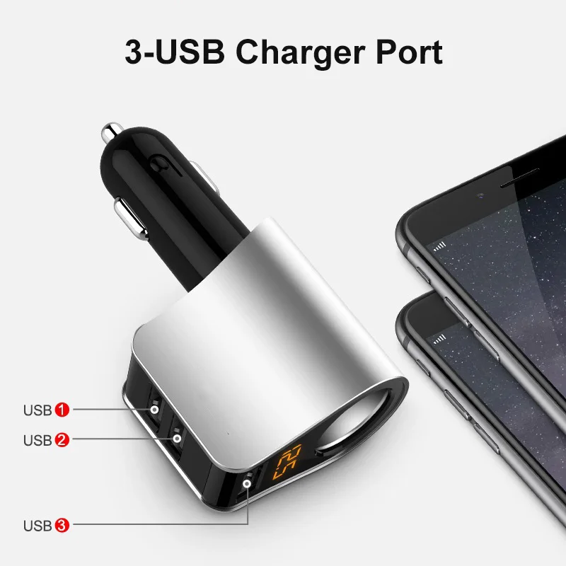 Автомобильное зарядное устройство с 3 USB портами 12 В 24 80 Вт|Адаптер питания| |