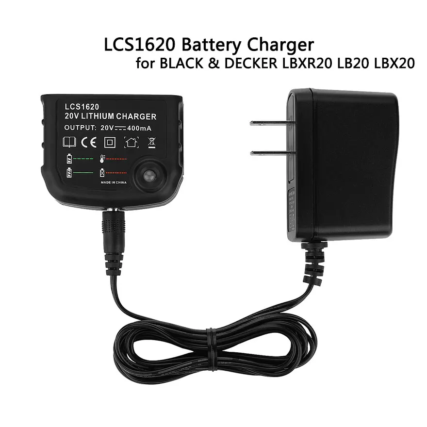 LCS1620 20V Lithium Battery Charger for Black Decker 20V LBXR20 LBXR20