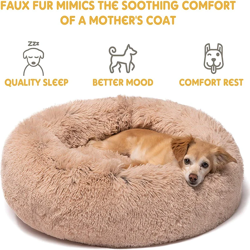 Soft Puppy Kennel Warm Pet Mat Portable Cat Sup Pet Bed Round Washable Long Plush Dog Kennel Cat House Plush Mats Sofa For Dog|Houses, Kennels & Pens| - AliExpress