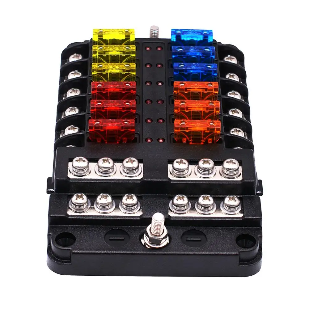 12V 32V 12 Way Blade Fuse Box держатель блока светодиодный индикатор автомобильный морской