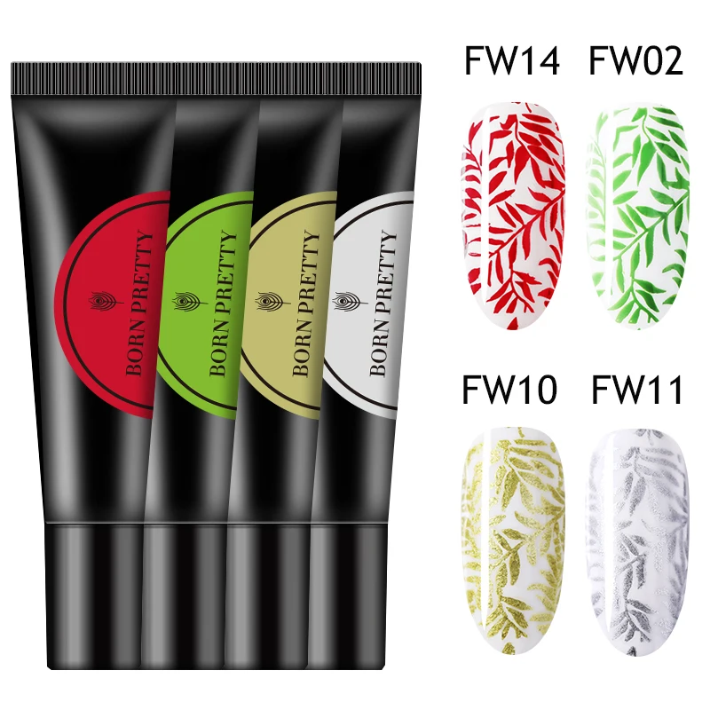4 Pcs Set 5 BORN PRETTY Набор для штамповки ногтей Гель-лак 8 мл печать масло УФ Гель-лак для ногтей замачиваемый лак пластина для стемпинга для нейл-арта - Цвет: 4 Pcs Set 5
