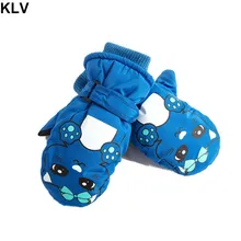 Теплые бархатные варежки для мальчиков и девочек, Нескользящие зимние варежки, детские зимние перчатки, водонепроницаемые ветрозащитные Детские перчатки для детей от 3 до 7 лет