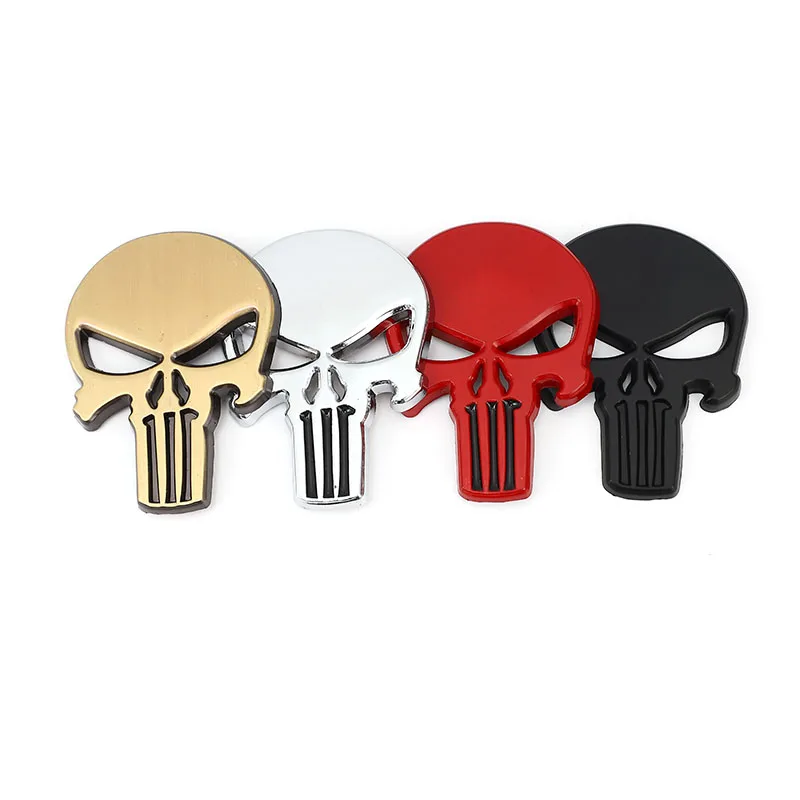 Car Reflective Stickers Car Door Stickers Car Sticker Film Car Sticker Car Stickers Car Vinyl Film Car Body Stickers Car Key Sticker Car Badge Grille Emblem 3D Metal Skull Head Car Stickers Emblem Badge Decals for BMW Audi Ford Chevrolet Honda Hyundai Kia Focus VW Nissan Jeep Styling