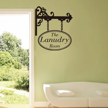 

Laundry Room Hanging Sign Wall Door Sticker Laundry Room Lettering Wall Door Decal Vinyl Washing Room Window Sticker 3335