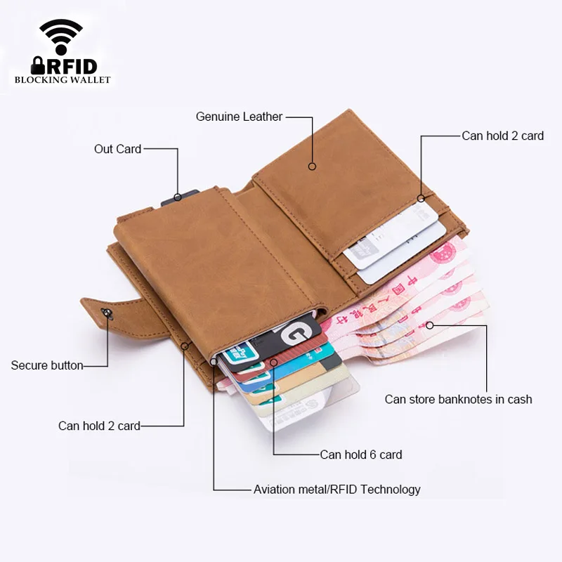 DIENQI RFID визитница Для мужчин кошельки модные Короткий Мужской кошелек мешочек с деньгами кошелёк небольшой бренд класса люкс, складываются в три раза кожаный бумажник ва