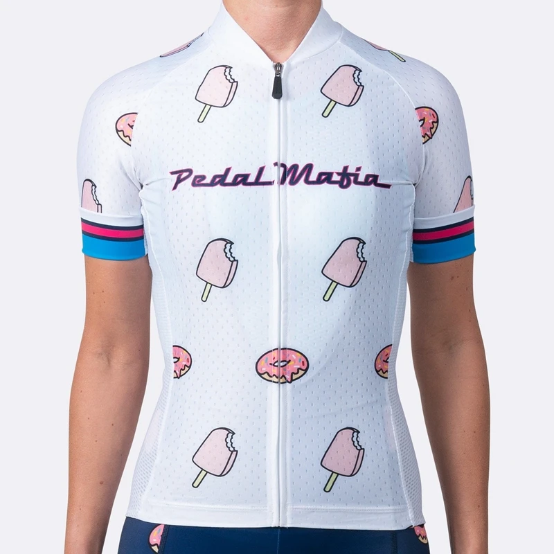 

2019 Super light WOMEN'S ARTIST ICE CREAM WHIT CYCLING JERSEYS Summer short sleeved bike ridewear Breathable bicycle sportshirt