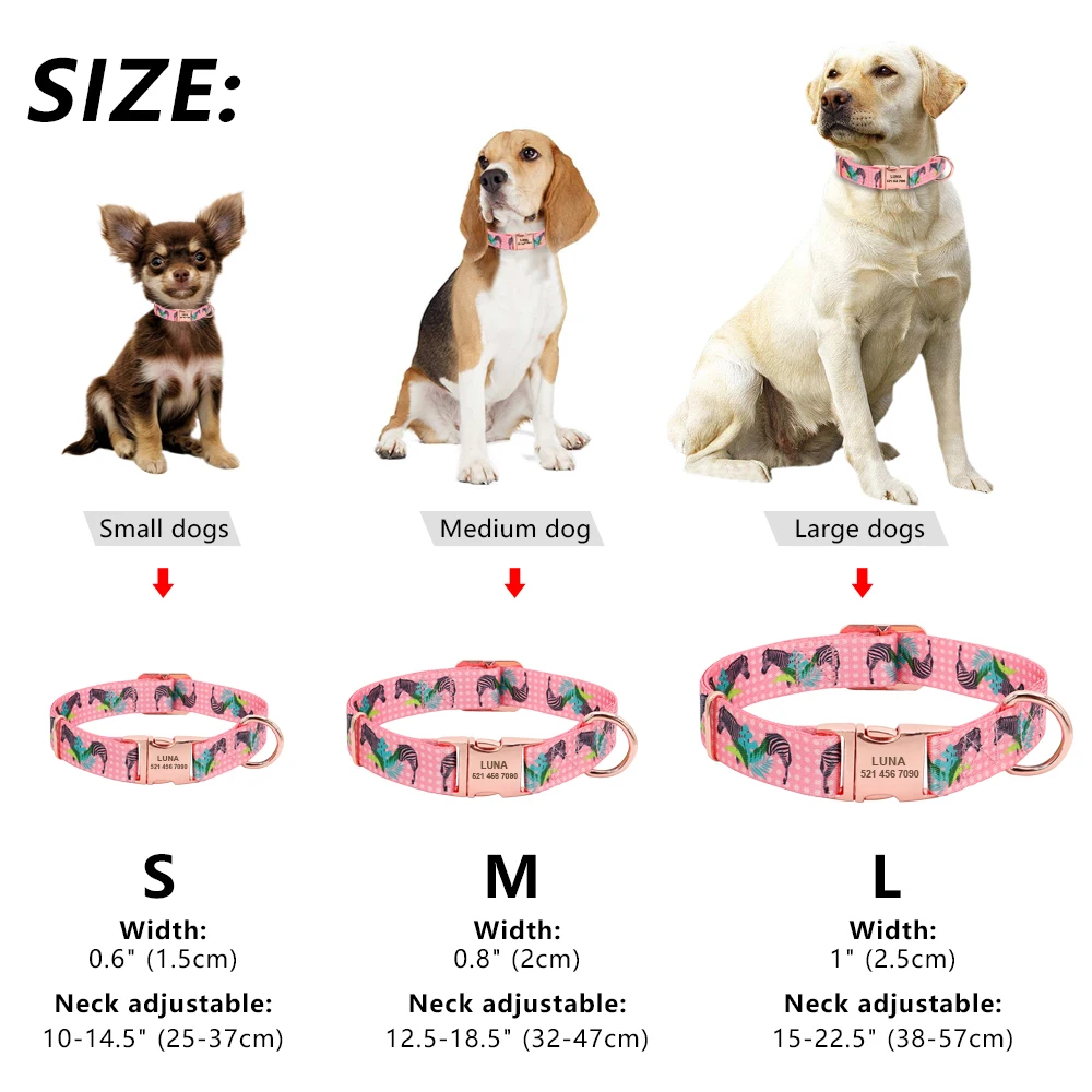 Collars, Harnesses & Leashes Dogs Nylon Dog Collar Personalized  My Pet World Store