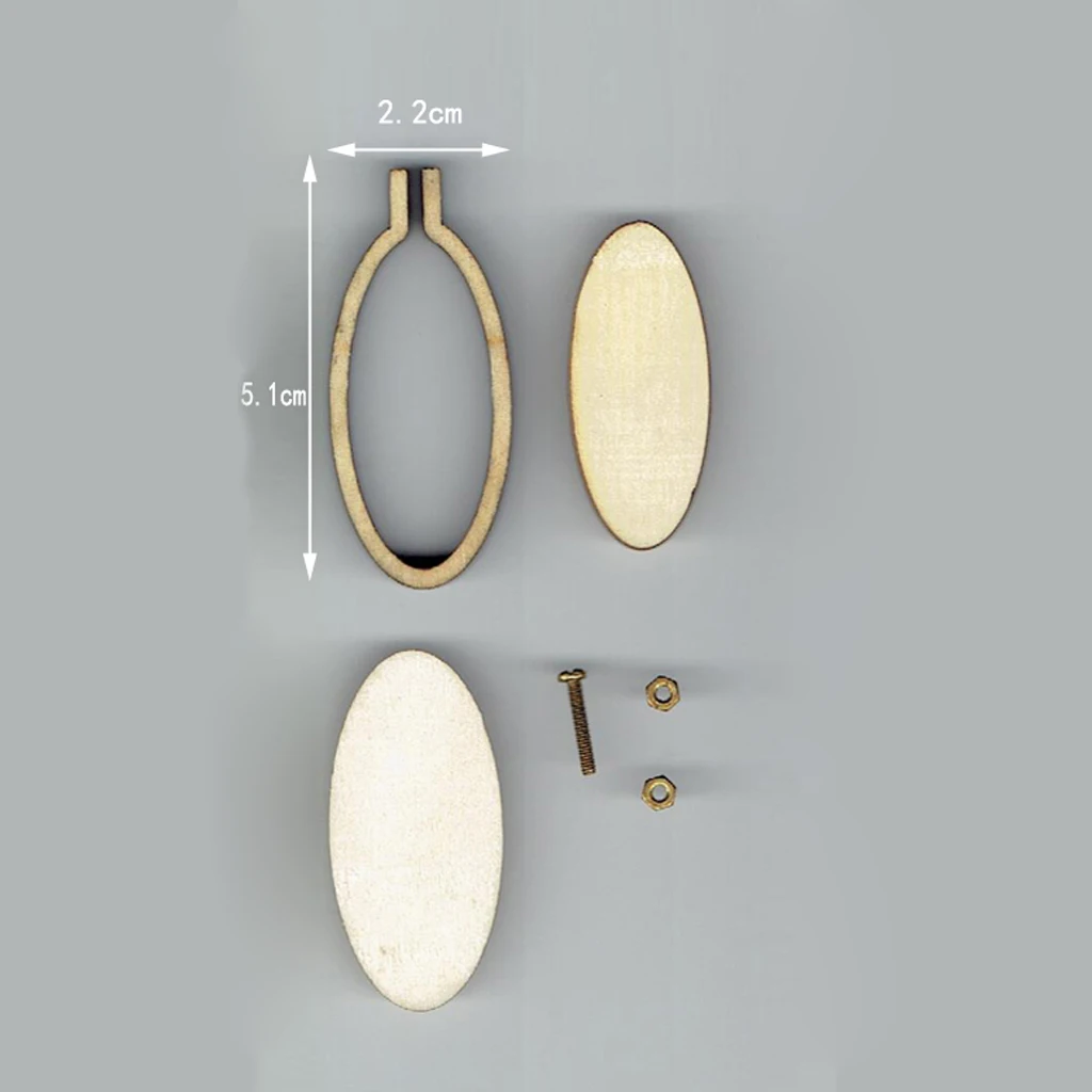 Мини-кольца для вышивания/квадратные/овальные/прямоугольные деревянные рамки для вышивки крестиком ручной работы кулон DIY серьги ремесла - Цвет: 2.2x5.1cm oval