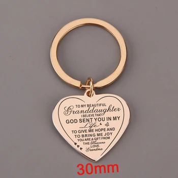

Hand Stamped I Believe That God Sent You In My Life To Give Me Hope Heart Keychain For Granddaughter Jewelry Gift