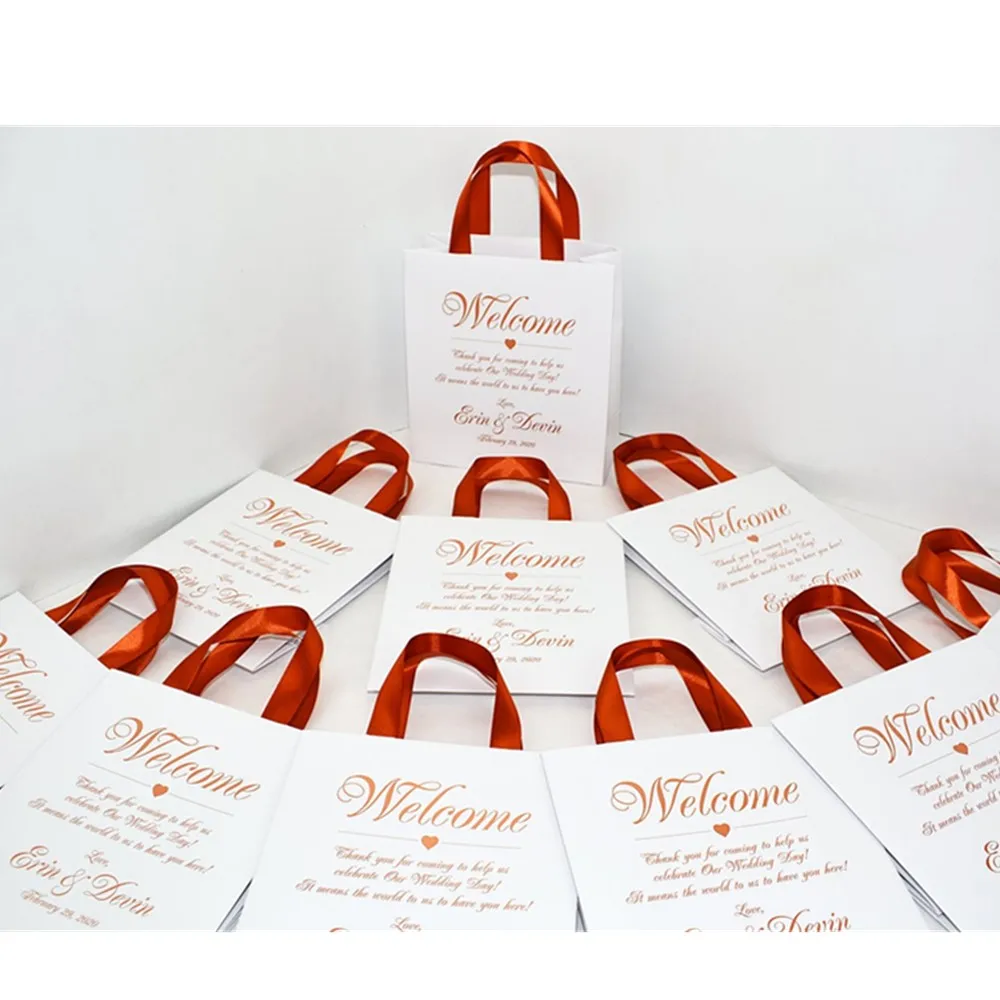 5 x 10 Medium Hotel Welcome Kraft Paper Gift Bags with