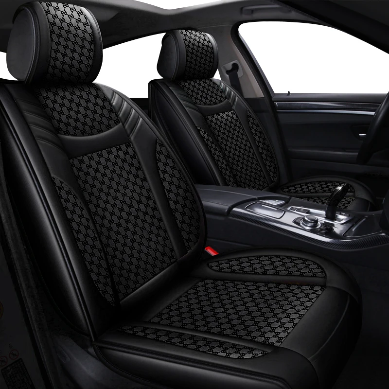 

Leather+Flax SUV Car Seat Covers Accessories for Hyundai Sonata Elantra Tucson Ioniq Venue Kona Accent Santa Fe Sport Genesis