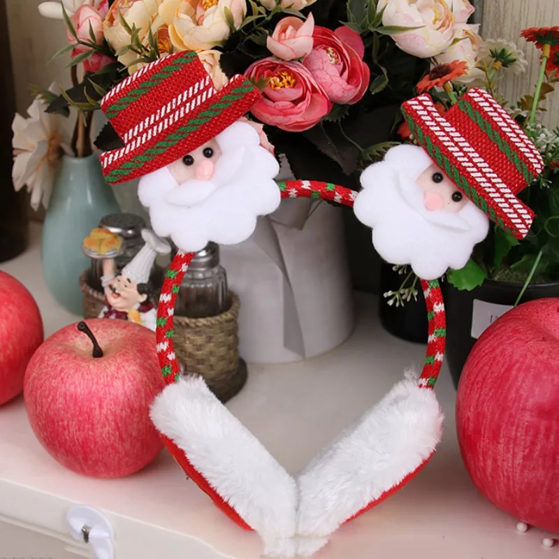 Christmas Hairpin Faux Fur Plush Earmuffs Adult Children Dress Up Big Antler Head Buckle Headbands Party Supplies | Дом и сад