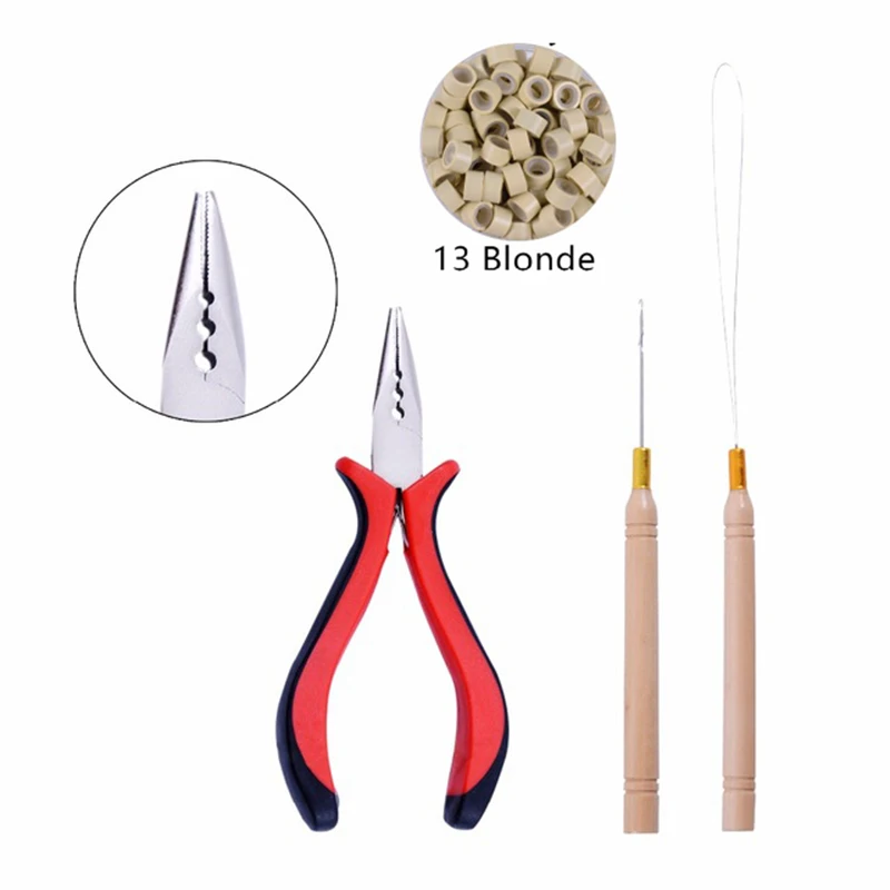 HOT-4Pcs/лот 3 отверстия плоскогубцы кольцо прядей для наращивания волос для Тип я острым/наконечник и Перья для волос наращивание волос, инструмент для стильных волос Exte