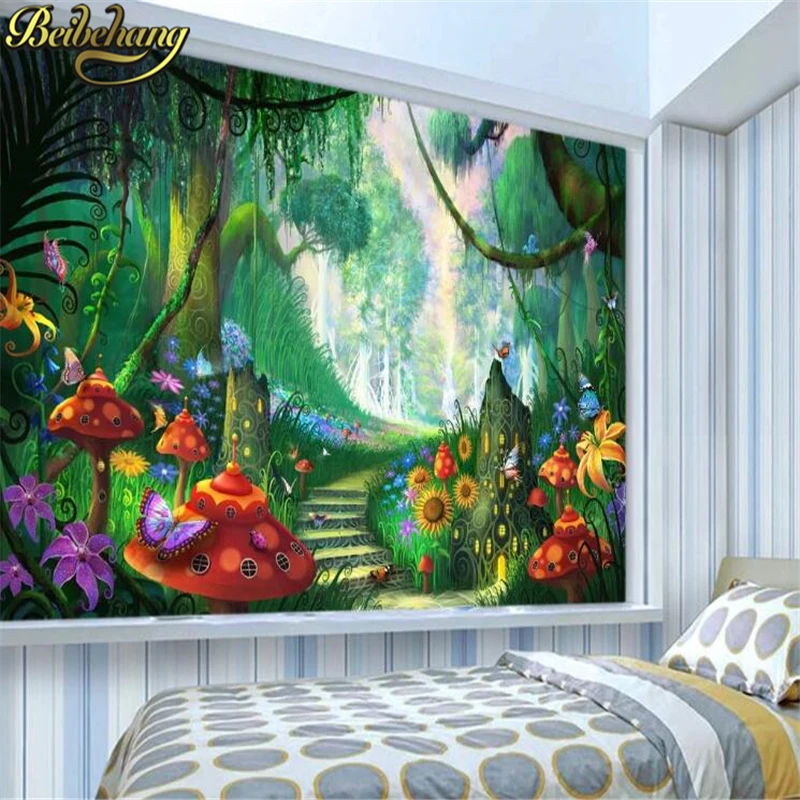 Beibehang Пользовательские Dream story Лес Дерево Луг гриб детская комната обои фрески обои Гостиная украшения дома