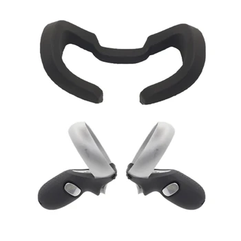 

2 in 1 Silicone Eye Face Pad Contact Controller Grip Cover for Oculus Rift S Sweat Proof Light Proof Anti-Throw Sleeve