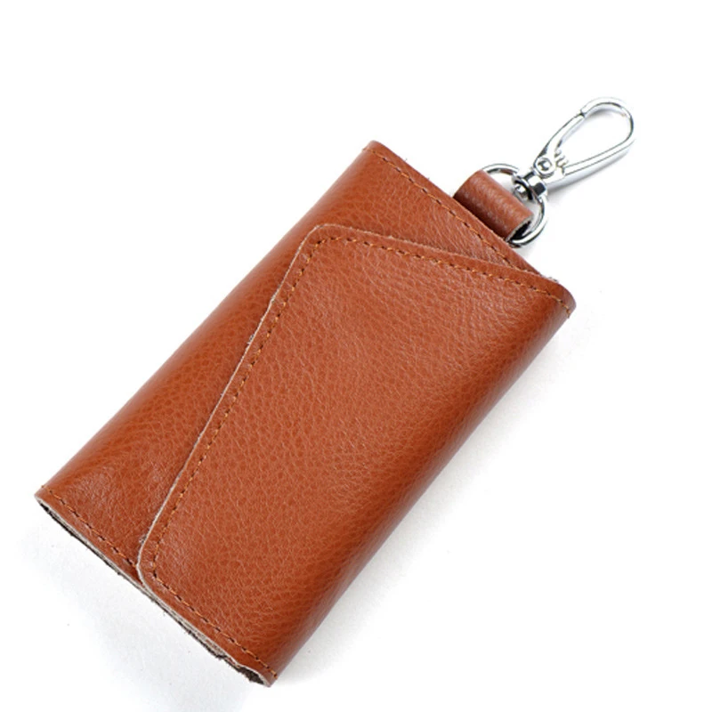Khaki XZXBBAG кожаный Многофункциональный органайзер для ключей, модная сумка унисекс, брелок для ключей, чехол с застежкой, чехол для ключей, кошелек - Цвет: Khaki