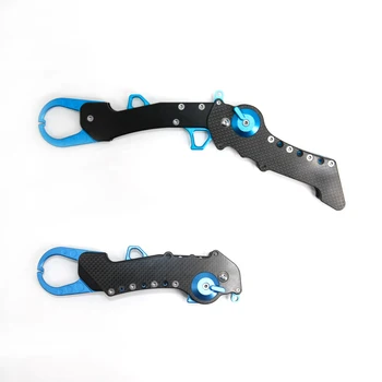 

MANVI Fishing Tools 280mm 175g Folding Aluminum Alloy Fish Lip Gripper with Carban Fiber Handle 505#