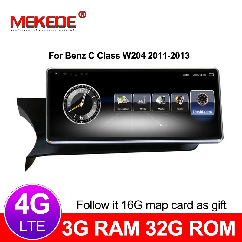 MEKEDE 10,25 дюймов 4G lte Android 7,1 3+ 32G автомобильный DVD gps Навигатор Радио Аудио плеер для BENZ C Класс W204 S204 2011-2013