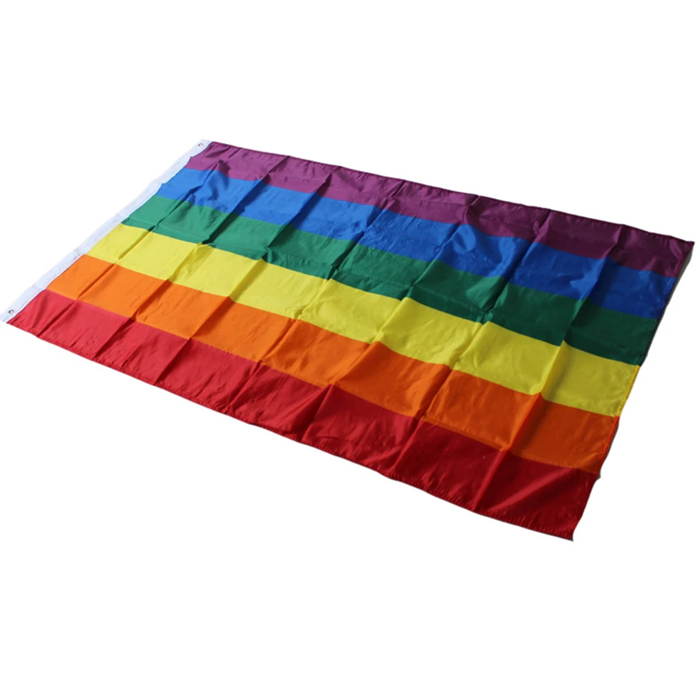 Rainbow Flag Polyester Flags Gay Pride Peace LGBT Lesbian Friendly Supplies 