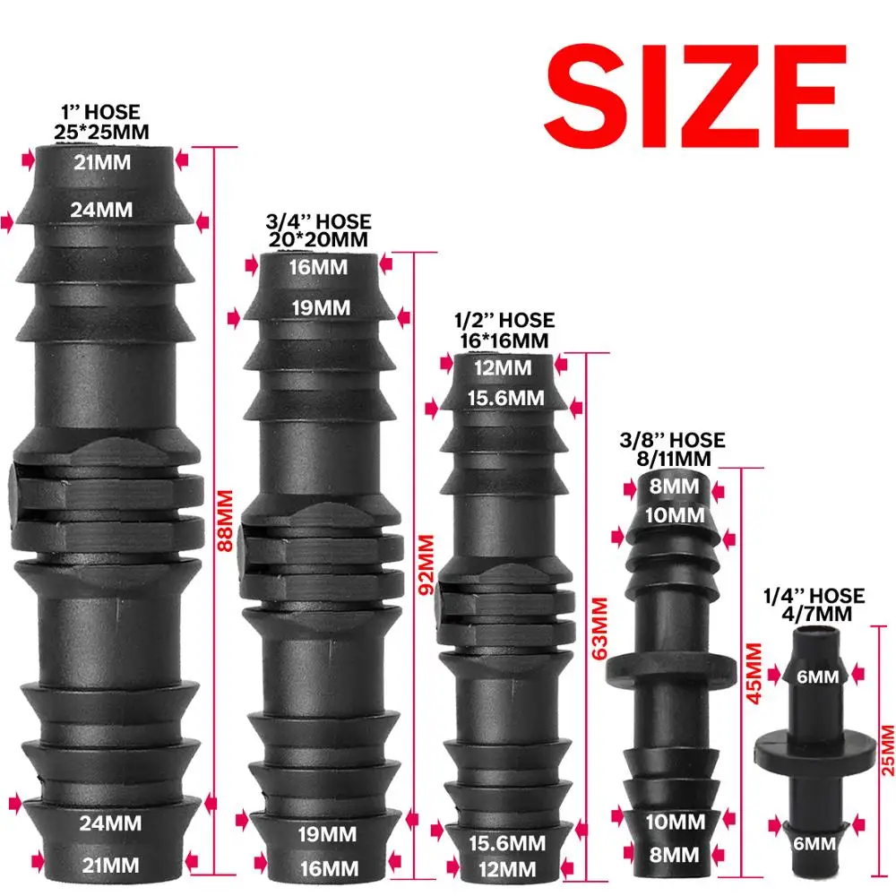 KESLA 1/4 ''3/8'' 3/4 ''1'' садовая вода колючая муфта соединитель DN16 DN20 DN25 прямой адаптер микро капельного орошения фитинг