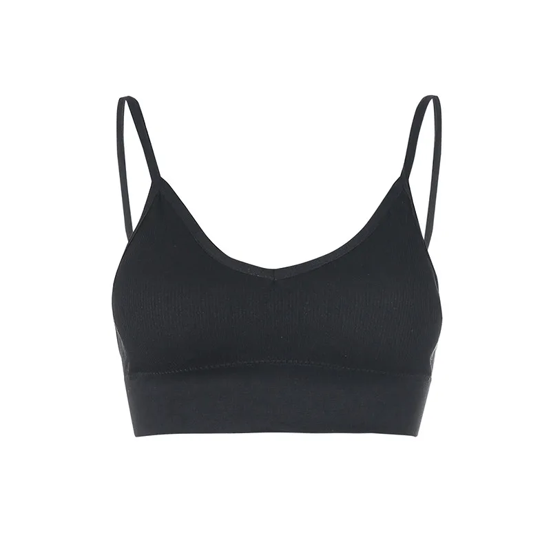 

Girls Summer Sexy U-neck Camisole, Ladies Fashionable Solid Color Sleeveless Midriff-baring Top Backless Base Tee