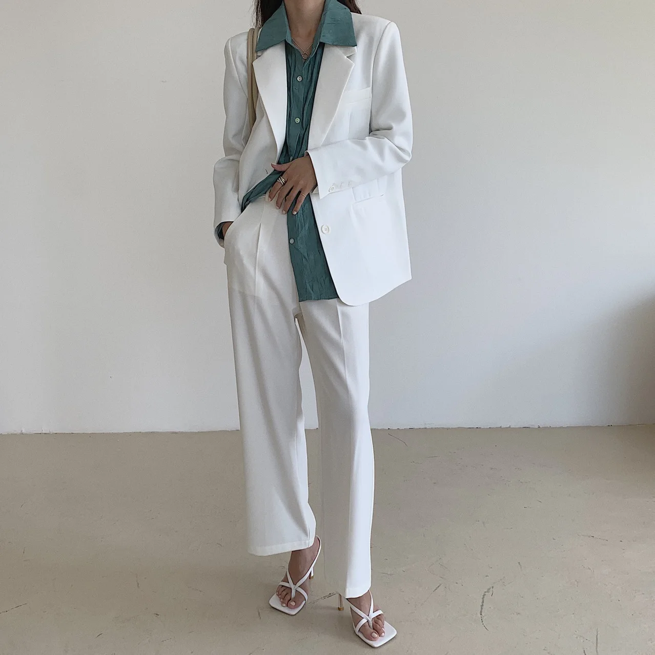 

New Open2020 Money Solid Color Simple Leisure Joker Female Suit Coat 81073 #