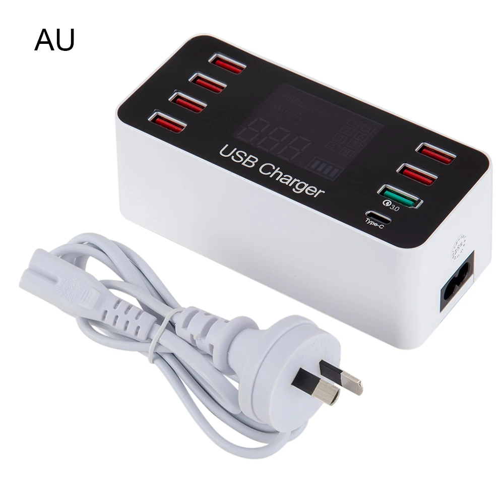 40 Вт USB зарядная станция QC 3,0 usb type C быстрая зарядная станция для iPhone Xiaomi huawei samsung телефон цифровая камера планшет - Тип штекера: Австралия (AU)