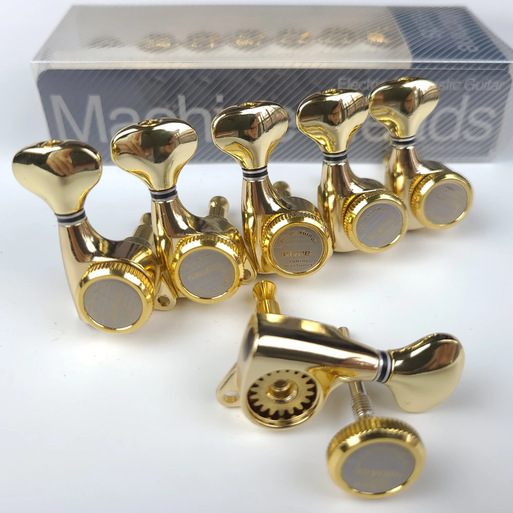 KAYNES Guitar Locking Tuners Electric Guitar Machine Heads Tuners Lock String Tuning Pegs for LP, SG, TL,ST Style Gold Golden KAYNES Guitar Locking Tuners Electric Guitar Machine Heads Tuners Lock String Tuning Pegs for LP, SG, TL,ST Style Gold Golden