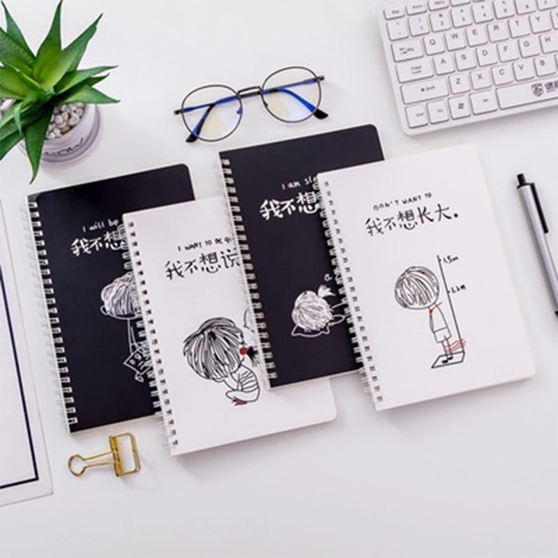 1 шт. канцелярские товары для ноутбука с зелеными банановыми листами черно белая