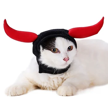 

Cute Pet Cat Dog Horns Hat For Dog Cat Pet Hat Accessories Christmas Halloween Decoration Cosplay Costume Hats Pet Product