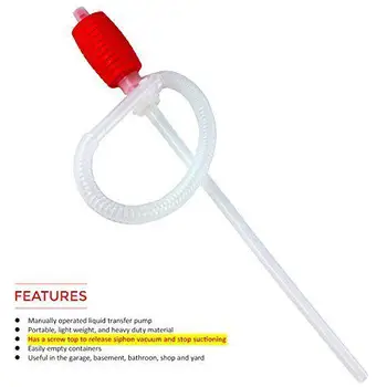 

HiMISS Hand Manual Gas Oil Water Liquid Transfer Pump Siphon Hose for Car Motorcyle Truck Car Liquid Pump