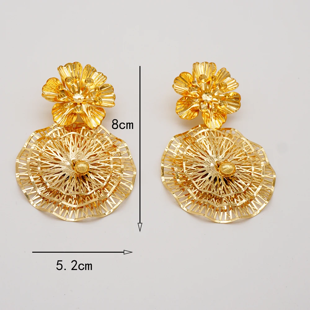 2021 Trendy Big Earrings For Women Flowers Geometry Elegant Female Dangle Drop Earrings Fashion Jewelry Accessories