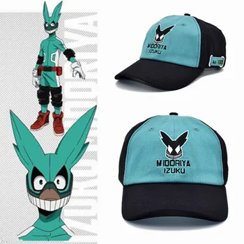 

Anime My Hero Academia Deku Midoriya Izuku Cosplay Hat Demo Canvas Hats Baseball Cap Street Travel Caps Sunhat Adjustable New