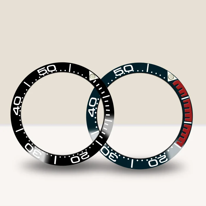 

Watches Spare parts 38 mm black and red ceramic Bezel suitable for 40mm Automatic watch