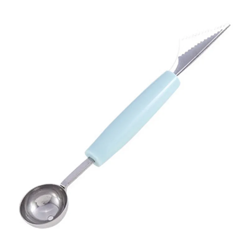 Ice Cream Scoop 2 in1 Stainless Steel Double-end Melon Baller Scoop Fruit Spoon Ice Cream Sorbet Bakeware Cooking Vegetable Tool Kitchen Gadgets