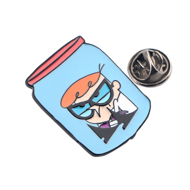 K913 Dexter's Lab мультфильм забавные булавки металлические эмалированные булавки и Броши Модные нагрудные булавки рюкзак сумки значок подарки 1 шт