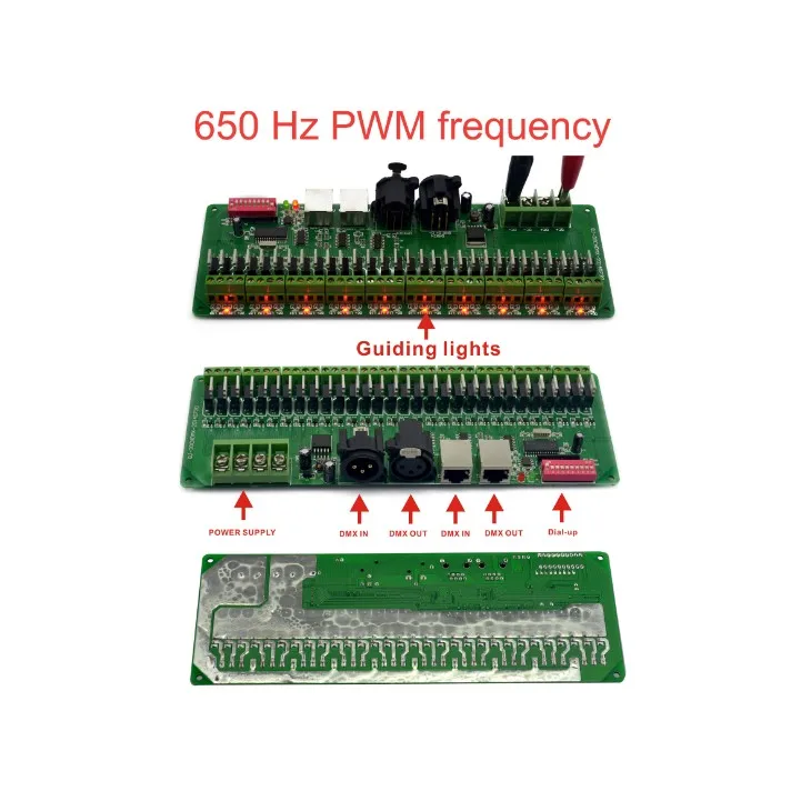 Декодер DMX 512; 30 каналов(10 групп); Вход DC9-24V; постоянное напряжение pwm выход