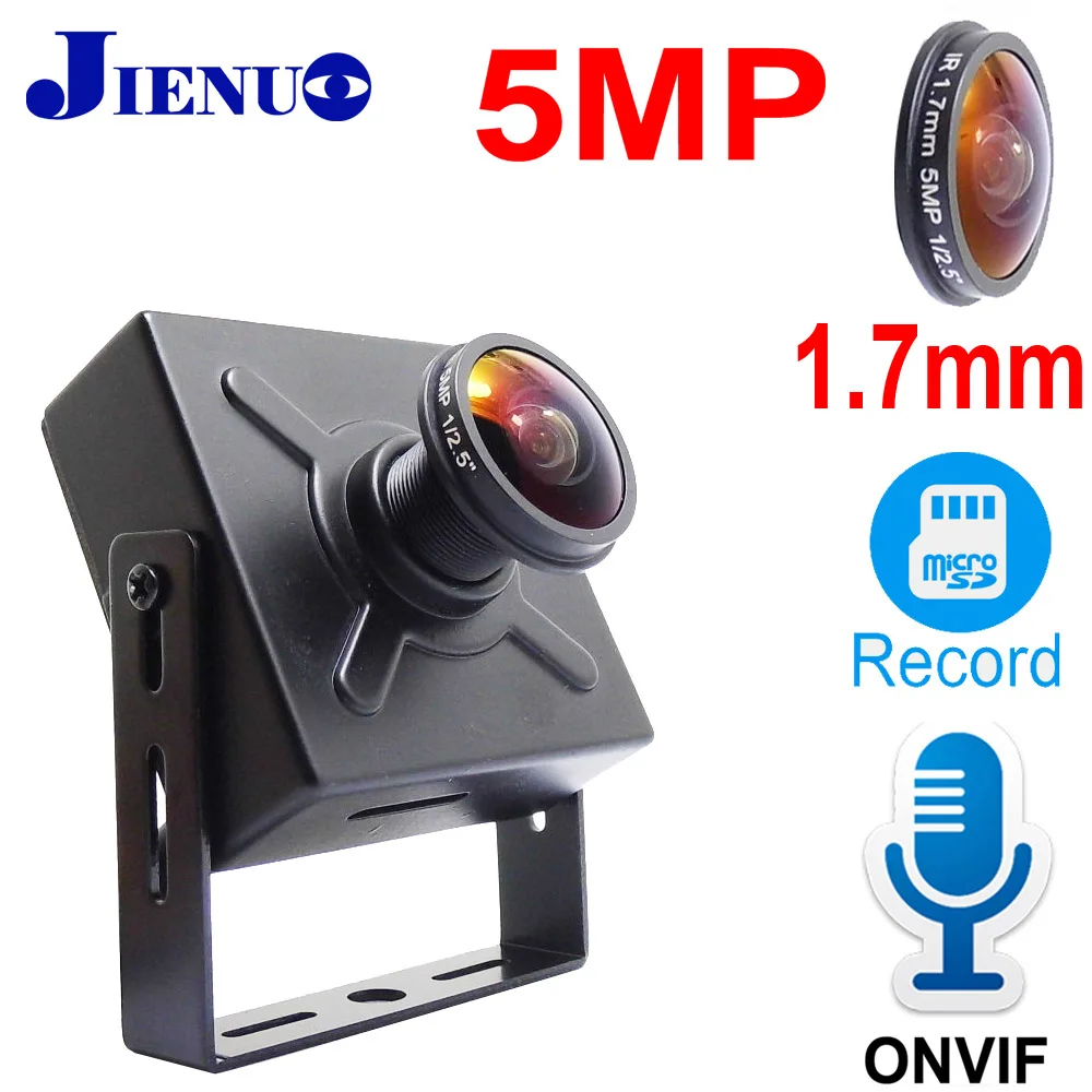 

Mini Panoramic Camera 5mp POE With Audio 1.7mm Lens Cctv Security Surveillance FHD Home Camera Onvif FHD SD Card Slot JIENUO