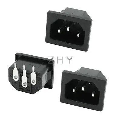 3 шт. IEC 60320 Электрический черный C14 переходник 250V 10A