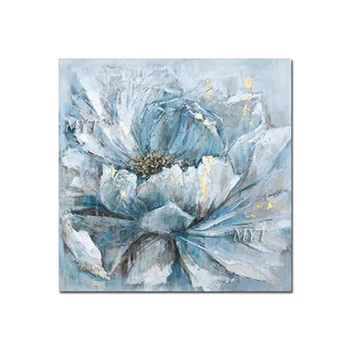 

Interiors Decorative Items Abstract Flower Blue Design Flower Oil Painting Art Unframed Modern Home Decor Piece Canvas Wall Art