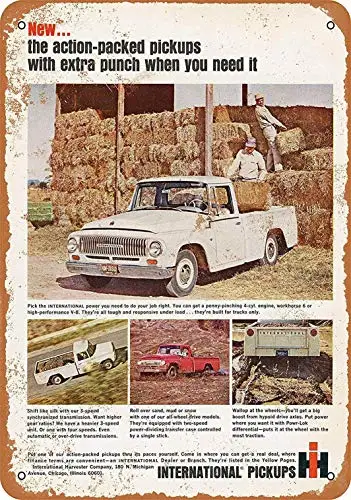 

12 x 16 Metal Sign - International Pickup Trucks - Vintage Wall Decor Home Decor