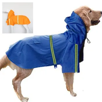 

Dog Raincoat for Small Dogs Rainwear Big Dog Clothes Unrestrained Outdoor Waterproof Night Reflection Hoodie S-5XL Pet Costumes