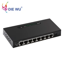 8 Порты и разъёмы гигабитный коммутатор для интернет-сети 10/100/1000 Мбит Рабочий стол концентратора LAN переходник металлический корпус